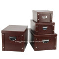 Multipurpose Starke PVC-Papier-Karton Faltbare Aufbewahrungsbox mit Metall-Taste und Griff für Office / Home Packing